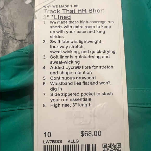 Track That HR Short Lined Kelly Green Size 10 - Picture 4 of 4